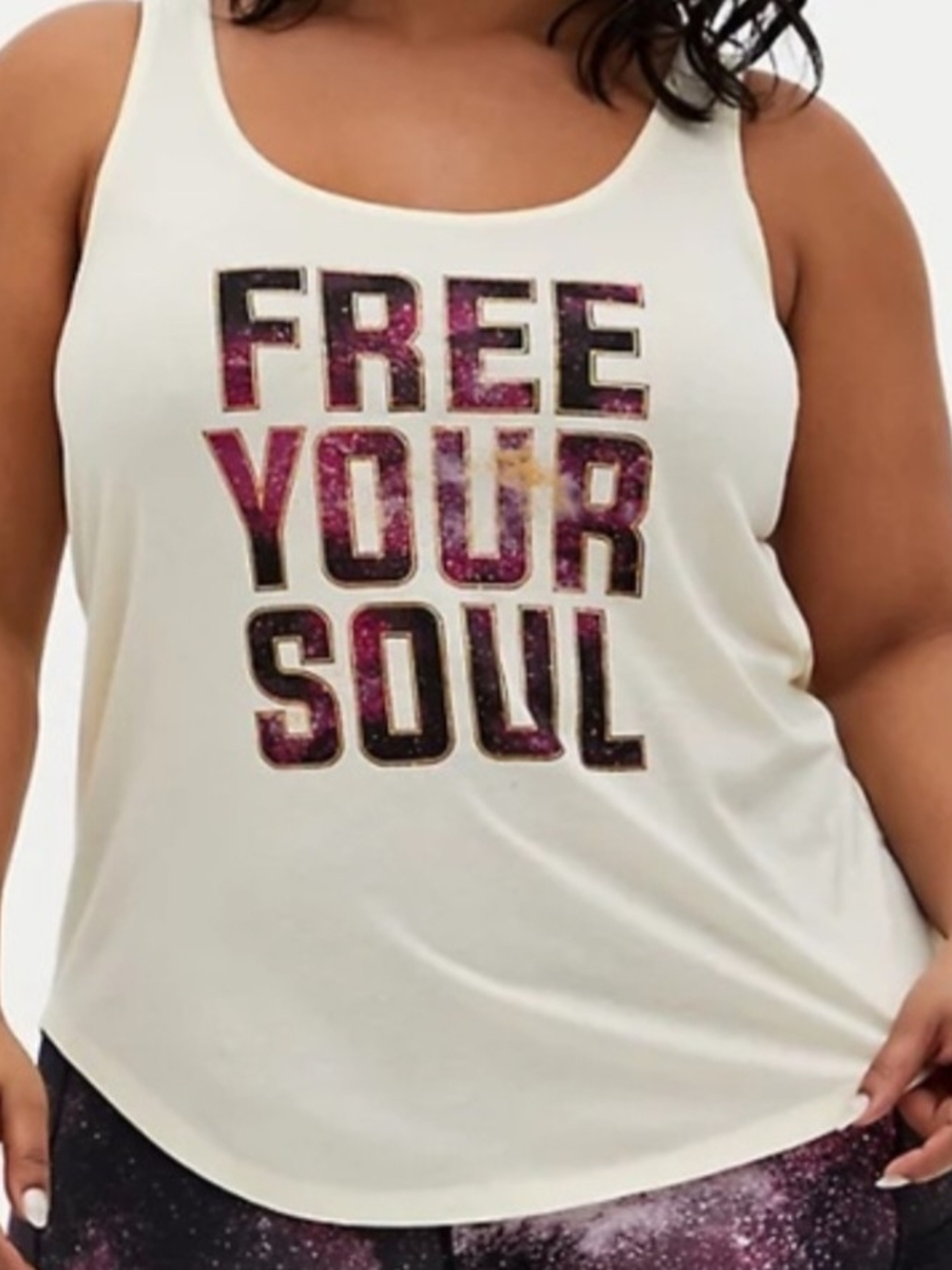 Torrid Active Free Your Soul Wicking Tank Top Ivory Yellow Plus Size 3